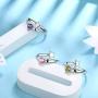 Birthstone Adjustable Rings Birth Month Open Rings Gift for Women and Girls 925 Sterling Silver Round Cut Crystal Solitaire Ring Birthstone Band Ring Birthstone Jewelry Gift