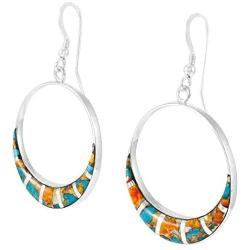 Turquoise Earrings in 925 Sterling Silver & Genuine Turquoise (Choose Color)