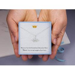 Niece Necklace Niece Gifts from Aunt Sterling Silver Crown Necklace for Niece Birthday Gifts