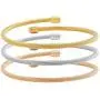 EDFORCE 3 Tone Stainless Steel Hypoallergenic Stacked Twisted Cable Wire Bangle Adjustable Cuff Bracelet Set, Set of 3, 6''-7.5'' EDFORCE 3 Tone Stainless Steel Hypoallergenic Stacked Twisted Cable Wire Bangle Adjustable Cuff Bracelet Set, Set of 3, 6''-7.5''