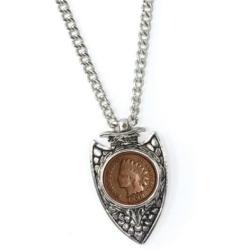 American Coin Treasures 1800s Indian Cent Arrowhead Mens Pendant Necklace