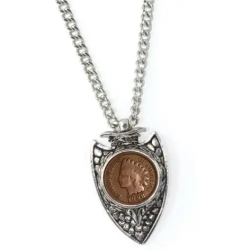 American Coin Treasures 1800s Indian Cent Arrowhead Mens Pendant Necklace American Coin Treasures 1800s Indian Cent Arrowhead Mens Pendant Necklace