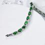 SELOVO Wedding Cubic Zirconia Bracelet Chain Link Silver Tone