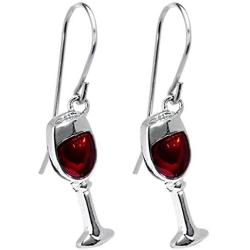 Red Wine Glass Dangle Earrings Dainty Unique Handmade Metal Earrings for Women Girls Jewelry