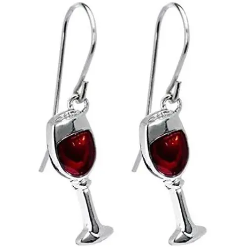Red Wine Glass Dangle Earrings Dainty Unique Handmade Metal Earrings for Women Girls Jewelry Red Wine Glass Dangle Earrings Dainty Unique Handmade Metal Earrings for Women Girls Jewelry
