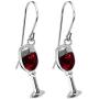 Red Wine Glass Dangle Earrings Dainty Unique Handmade Metal Earrings for Women Girls Jewelry