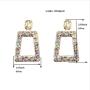Hollow Geometric Crystal Statement Drop Earrings Bohemian Metal Colorful Crystal Design Dangle Earring for Women Girl Gold Fashion Jewelry