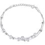 ESSIE ODILA Women 925 Sterling Silver Bracelet Boho Beach Dainty Dot Fashion Beads Chain Silver Ball CZ Bracelet for Women