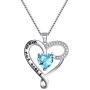 EVER FAITH Mothers Day Birthday Gift 925 Sterling Silver CZ''I Love You Mom'' Heart Pendant Necklace