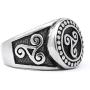 Gungneer Irish Triskele Ring Celtic Jewelry for Men Stainless Steel Protection Scandinavian Amulet Accessory