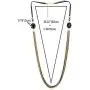 COOLSTEELANDBEYOND Gold Black Statement Necklace Multi-Strand Long Chains with Black Gem Stone Charms Pendant, Dress COOLSTEELANDBEYOND Gold Black Statement Necklace Multi-Strand Long Chains with Black Gem Stone Charms Pendant, Dress