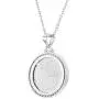 925 Sterling Silver Clear CZ Saint Benedict San Benito Nurzia Medal Pendant 19''