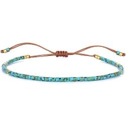 KELITCH Seed Bead Friendship Strand Bracelet Handmade Beaded String Bracelet Fashion Charm Jewelry