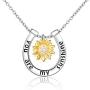 POPLYKE Sunflower Daisy Necklace S925 Sterling Silver Horseshoe Pendant Necklace for Women