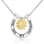 POPLYKE Sunflower Daisy Necklace S925 Sterling Silver Horseshoe Pendant Necklace for Women