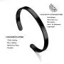 RENYILIN Black Stainless Steel Religion Quotes Faith in Christian Bible Verses Inspiring Cuff Bracelets