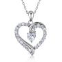 Women 925 Sterling Silver heart necklace - Billie Bijoux “You Are the Only One” Love Platinum Plated CZ Diamond pendant Necklace Gift for Women Girls Valentines Day Mothers Day