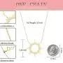 LecAit Sun Necklace for Women,Sterling Silver 18K Gold Plated Rhinestone Dainty Sun Pendant Necklace for Women Girls