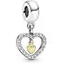 Pandora Jewelry Forever In My Heart Cubic Zirconia Charm in Sterling Silver and 14K Yellow Gold Pandora Jewelry Forever In My Heart Cubic Zirconia Charm in Sterling Silver and 14K Yellow Gold