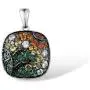 Santuzza Cushion Pendant 925 Sterling Silver Green Spinel White Nano Cubic Zirconia Fine Necklace Jewelry for Women