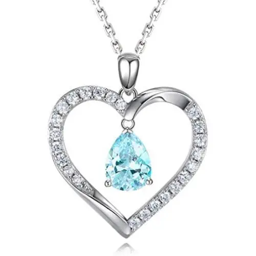 HAOSG 925 Sterling Silver Love Heart February Birthstone Created Amethyst Necklace Valentines Day Birthday Jewelry Gifts for Her Women Girls, 16''+2'' Adjustable Chain HAOSG 925 Sterling Silver Love Heart February Birthstone Created Amethyst Necklace Valentines Day Birthday Jewelry Gifts for Her Women Girls, 16''+2'' Adjustable Chain