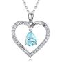 HAOSG 925 Sterling Silver Love Heart February Birthstone Created Amethyst Necklace Valentines Day Birthday Jewelry Gifts for Her Women Girls, 16''+2'' Adjustable Chain