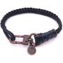 Mens Reversible Hand-Knotted Waxed Cord Bracelet - Navy & Black
