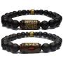 Buddhist Bracelet - Buddhism Chinese Zodiac Made of Jujube Tree and Three Charm (Energize, Achievement, Health) Included Original Chakra Infused Word of Buddha for Men Woman 8mm Beads