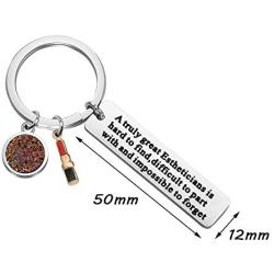 KUIYAI Estheticians Gift A Truly Great Estheticians is Hard to Find Keyring with Lipstick Charm Beautician Gift