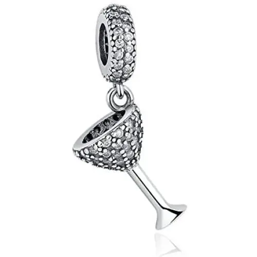 Original Authentic 925 Sterling Silver Charms Red Wine Glass Cup Dangle Letter Bead for Pandora Bracelet Charms Original Authentic 925 Sterling Silver Charms Red Wine Glass Cup Dangle Letter Bead for Pandora Bracelet Charms