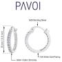PAVOI 14K Gold Plated 925 Sterling Silver Post Cubic Zirconia Hoop Earrings 30/15mm