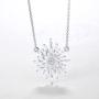 Carleen Sterling Silver Cubic Zirconia CZ Simulated Diamond Luxury Look Large Big Statement Snowflake Necklace Pendant Studs Earrings Jewelry For Women Girls Teens