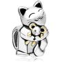CharmsStory Smiling Pet Cat Hugging Mouse Animal Charms Bead For Bracelets