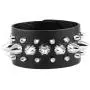 HZMAN Unisex Black Metal Spike Studded Punk Rock Biker Wide Strap Leather Bracelet HZMAN Unisex Black Metal Spike Studded Punk Rock Biker Wide Strap Leather Bracelet