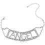 Ingemark SEXY BABE PRINCESS Block Letter Wide Crystal Collar Choker for Women Girls Shiny Rhinestone Multi Layer Necklace