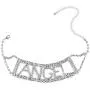 Ingemark SEXY BABE PRINCESS Block Letter Wide Crystal Collar Choker for Women Girls Shiny Rhinestone Multi Layer Necklace
