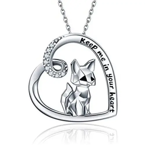 ONEFINITY Fox Necklace Sterling Silver Origami Fox Pendant Necklace for Women Jewelry Gifts ONEFINITY Fox Necklace Sterling Silver Origami Fox Pendant Necklace for Women Jewelry Gifts