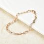 Moris Paperclip Link Chain Necklace Bracelet Set for Women Girls 18K Gold Plated Birthday Gift