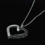 Pipa Bella 925 Sterling Silver Vintage Silhouette Wrap Heart Pendant with Natural Diamonds and Treated Black Diamonds. Pendant Necklaces for Women Girls 1/4cttw (IJ - I2 I3)