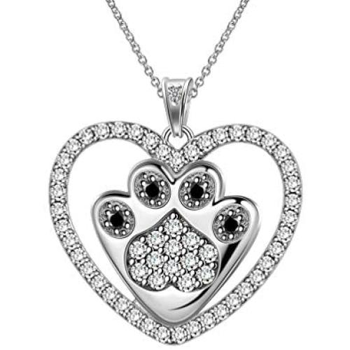 Besilver Cute Animal Pendant Necklace Charm 925 Sterling Silver Cat/Snake/Sloth/Dolphin/Starfish/Snail/Shark Cute Animal Jewelry Gift for Women Girl