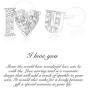 I Love You Earrings Feather Hoop Earrings 925 Sterling Silver Rose gold Heart Inscription Jewelry CZ Stud Earrings Women Girls for Sensitive Ears