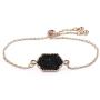 Women Girls Link Bracelet Silver Gold Plated in Faux Druzy Stone Sparkly Hexagon Quartz Adjustable Bracelet