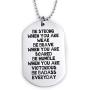 Inspirational Dog Tag Necklace Be Strong Badass Necklaces Encouragement Gifts for Women Men Military Gift Boy Girl Birthday Present