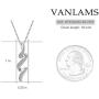 VANLAMS S925 Sterling Silver Cubic Zirconia Pendant Necklace for Women Girl Jewelry Gifts