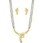 Touchstone Gold Tone Indian Bollywood Ethnic White Rhinestones Pretty mangalsutra Necklace Set Jewelry for Women