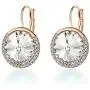 Round Swarovski Crystal Halo Drop Leverback Earrings for Women 14K Gold Plated Hypoallergenic Earrings Round Swarovski Crystal Halo Drop Leverback Earrings for Women 14K Gold Plated Hypoallergenic Earrings