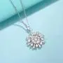 FANCIME White Gold Plated 925 Sterling Silver Blue/White CZ Cubic Zirconia Snowflake Pendant Necklace Stud Drop Dangle Earrings Set Gift For Women