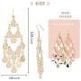 Waterfall Design Multi Layered & Tiered Chandelier Dangle Drop Statement Earrings