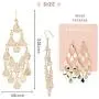 Waterfall Design Multi Layered & Tiered Chandelier Dangle Drop Statement Earrings Waterfall Design Multi Layered & Tiered Chandelier Dangle Drop Statement Earrings