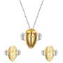 EleQueen 925 Sterling Silver Cute Bee Pendant Choker Necklaces Stud Earrings Jewelry Sets